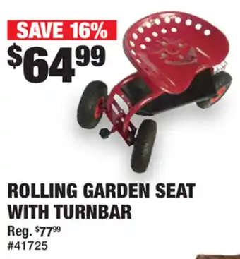 Rolling Garden Seat With Turnbar