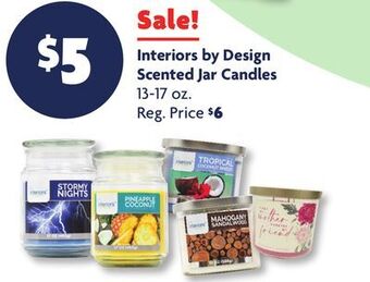 Family Dollar Interiors by design scented jar candles offer