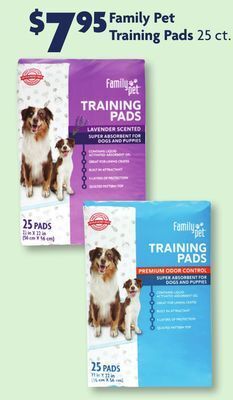 Family Dollar Family pet training pads offer