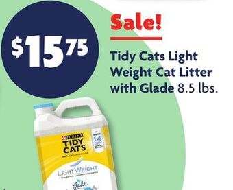 Family Dollar Tidy cats light weight cat litter with glade offer
