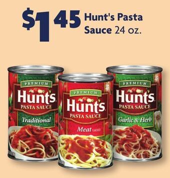 Family Dollar Hunt's pasta sauce offer