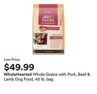 Petco Whole grains with pork, beef & lamb dog food, 45 lb. bag offer