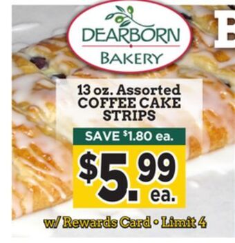 Dearborn Market Coffee cake strips offer