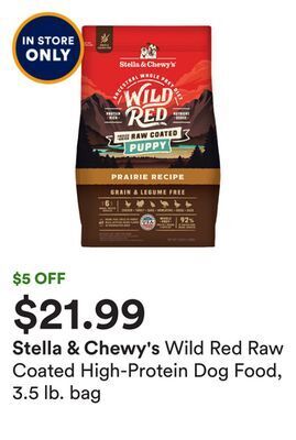 Petco Wild red raw coated high-protein dog food, 3.5 lb. bag offer
