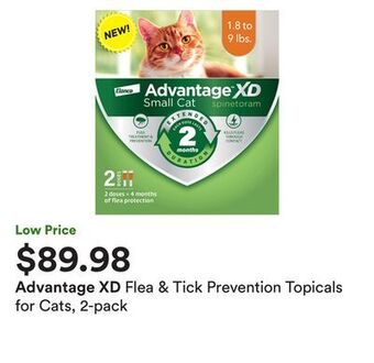 Petco Flea & tick prevention topicals for cats, 2-pack offer