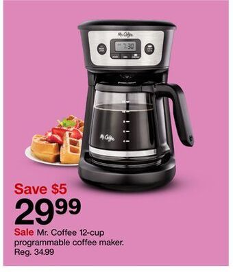 Target Mr. coffee 12-cup programmable coffee maker offer