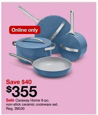 Target Caraway home 9-pc. non-stick ceramic cookware set offer