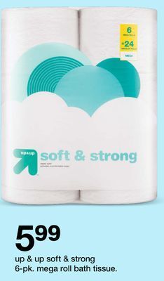 Target Up & up soft & strong 6-pk. mega roll bath tissue offer