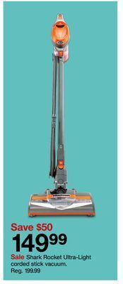 Target Shark rocket ultra-light corded stick vacuum offer
