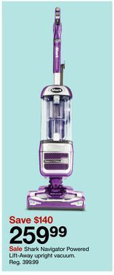 Target Shark navigator powered lift-away upright vacuum offer
