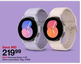 Target Samsung galaxy 5 bt 40mm smartwatch offer