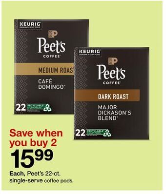 Target Peet's 22-ct. single-serve coffee pods offer
