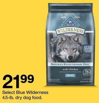 Target Select blue wilderness 4.5-lb. dry dog food offer