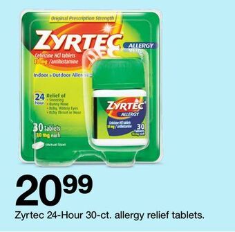 Target Zyrtec 24-hour 30-ct. allergy relief tablets offer