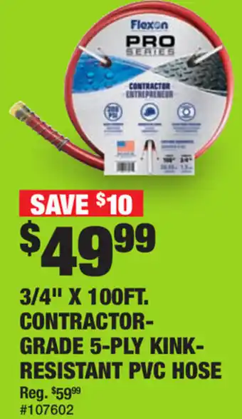 Northern Tool + Equipment 3/4" x 100ft. Contractor-Grade 5-Ply Kink-Resistant PVC Hose offer