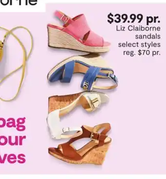 JC Penney Liz claiborne sandals offer