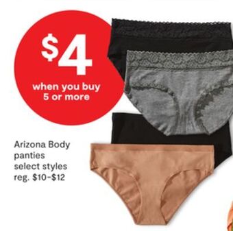 JC Penney Arizona body panties offer