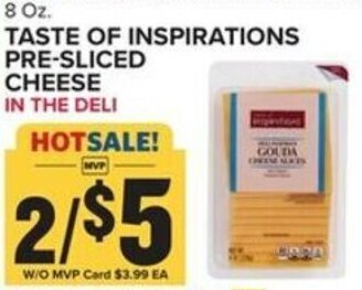 Food Lion TASTE OF INSPIRATIONS PRE-SLICED CHEESE 8 Oz. offer