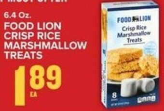 Food Lion FOOD LION CRISP RICE MARSHMALLOW TREATS offer