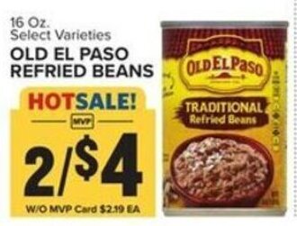 Food Lion 16 Oz. Select Varieties OLD EL PASO REFRIED BEANS offer