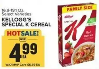 Food Lion 16.9-19.1 Oz. Select Varieties KELLOGG'S SPECIAL K CEREAL offer