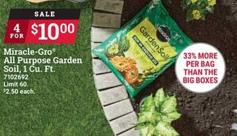Ace Hardware Miracle-gro® all purpose garden soil, 1 cu. ft. offer
