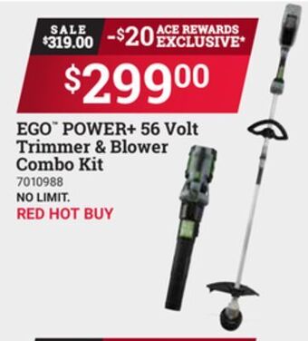 Ace Hardware Ego™ power + 56 volt trimmer & blower combo kit offer