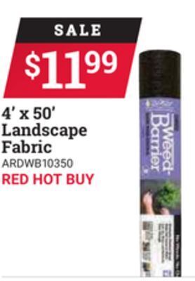 Ace Hardware 4' x 50' landscape fabric offer