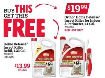 Ace Hardware Ortho® home defense® insect killer for indoor & perimeter 1.1 gal offer