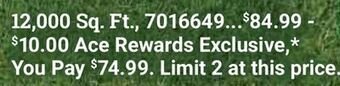 Ace Hardware Scotts turf builder weed & feed offer