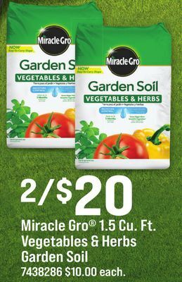 Ace Hardware Miracle gro 1.5 cu. ft. vegetables & herbs garden soil offer