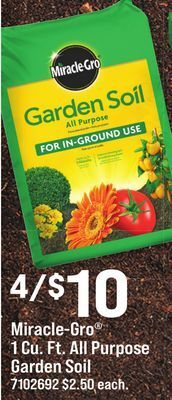 Ace Hardware Miracle-gro® 1 cu. ft. all purpose garden soil offer