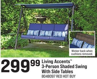 Ace Hardware Living accents 3-person shaded swing with side tables offer