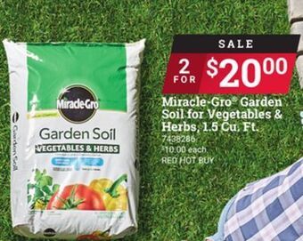 Ace Hardware Miracle-gro® garden soil for vegetables & herbs, 1.5 cu. ft. offer