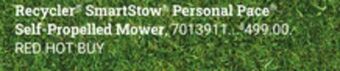Ace Hardware Recycler® smartstow® personal pace® self-propelled mower offer