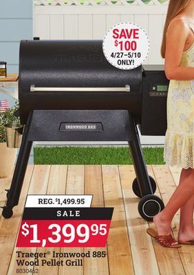 Ace Hardware Traeger ironwood 885 wood pellet grill offer