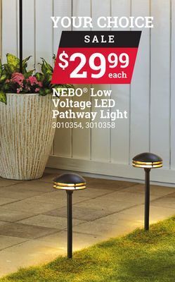 Ace Hardware Nebo® low voltage led pathway light offer