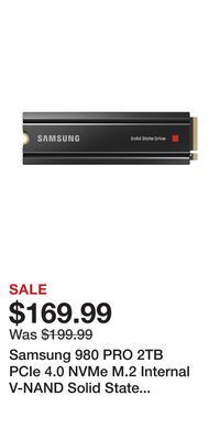 Game Stop Samsung 980 pro 2tb pcie 4.0 nvme m.2 internal v-nand solid state drive with heatsink playstation 5 compatible offer