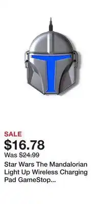 Game Stop Star wars the mandalorian light up wireless charging pad gamestop exclusive offer