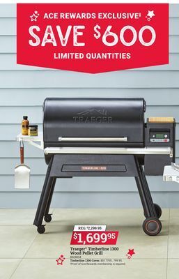 Ace Hardware Traeger® timberline 1300 wood pellet grill offer