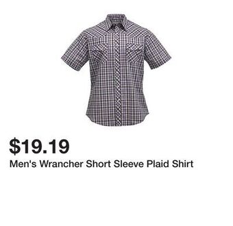 Tractor Supply Company Men's wrancher short sleeve plaid shirt offer
