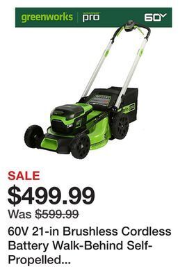 Tractor Supply Company 60v 21-in brushless cordless battery walk-behind self-propelled push lawn mower, 2 4.0 ah battery & charger, 2531702 offer