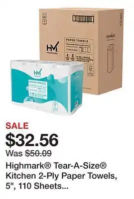 Office Depot Highmark® tear-a-size® kitchen 2-ply paper towels, 5, 110 sheets per roll, 8 rolls per pack, case of 4 packs offer