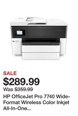 Office Depot Hp officejet pro 7740 wide-format wireless color inkjet all-in-one printer offer
