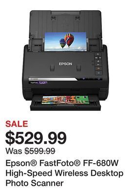 Office Depot Epson® fastfoto® ff-680w high-speed wireless desktop photo scanner offer