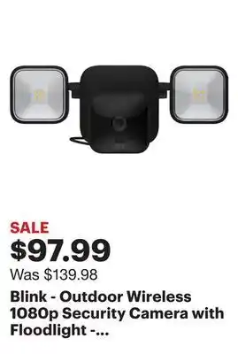 Best Buy Blink - outdoor wireless 1080p security camera with floodlight - black offer