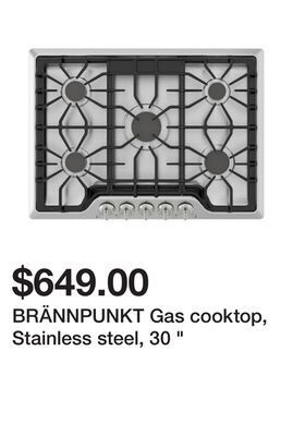 Ikea Brännpunkt gas cooktop, stainless steel, 30 offer