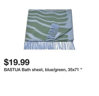 Ikea Bastua bath sheet, blue/green, 35x71 offer