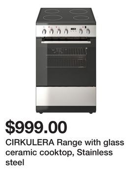 Ikea Cirkulera range with glass ceramic cooktop, stainless steel offer