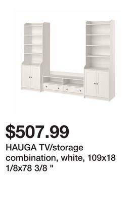 Ikea Hauga tv/storage combination, white, 109x18 1/8x78 3/8 offer